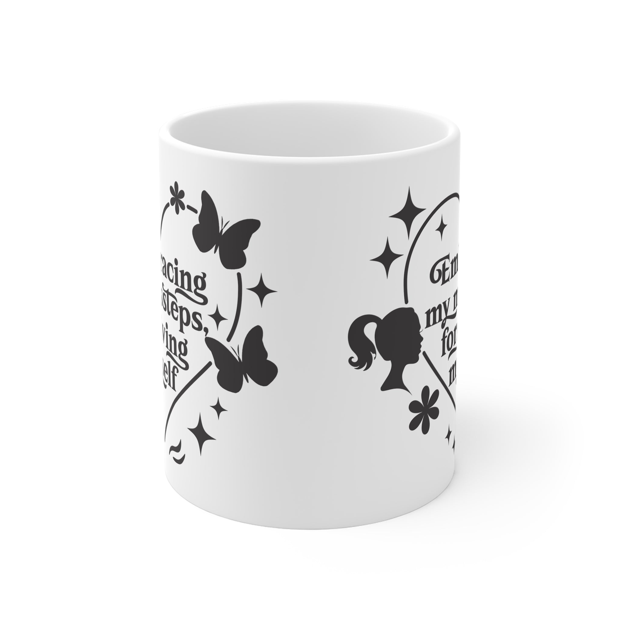 White Mug Ceramic: Embracing My Missteps, Forgiving Myself/ Inspirational Coffee & Tea