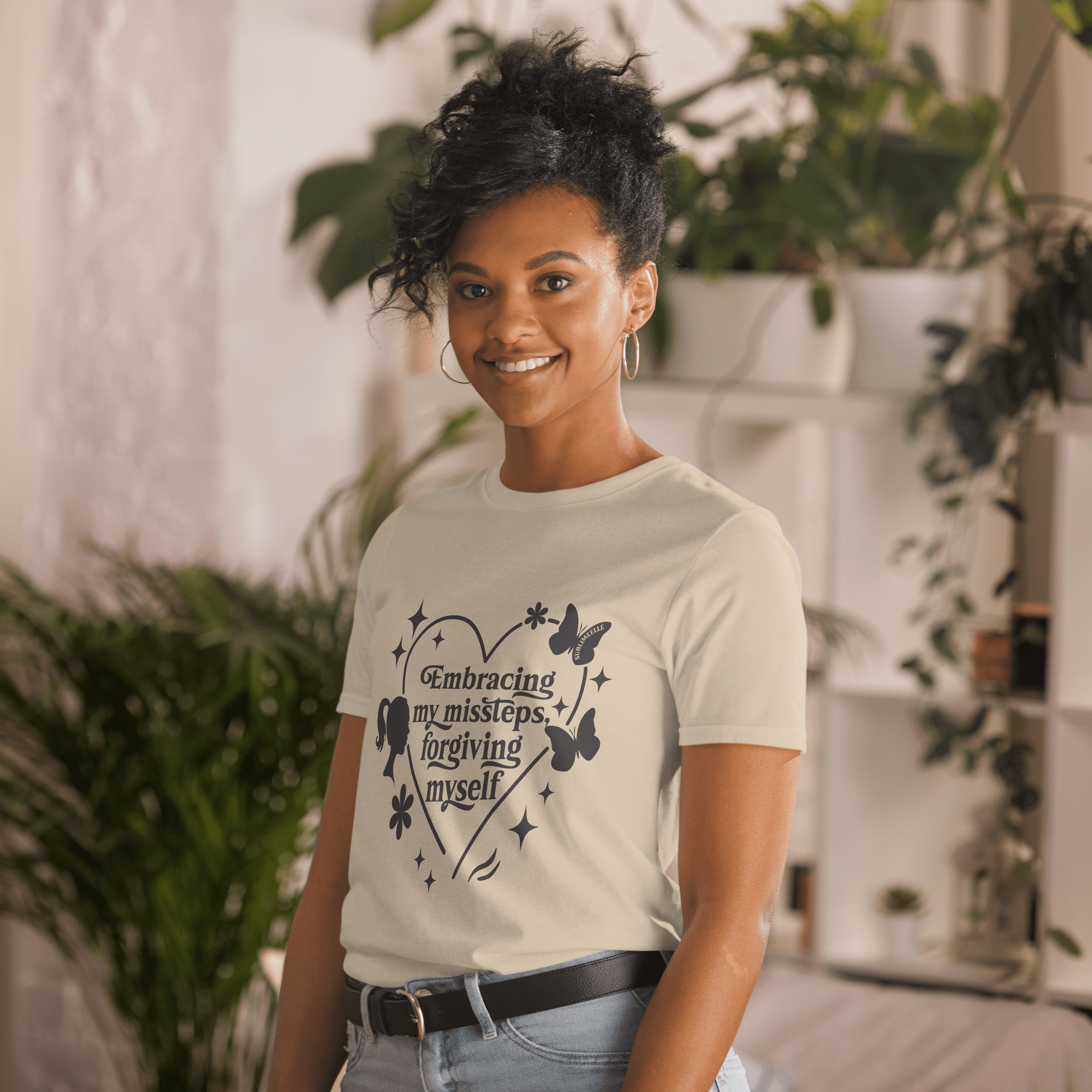 Beige T-Shirt Self - Love For Women - SublimeElle Self - Love