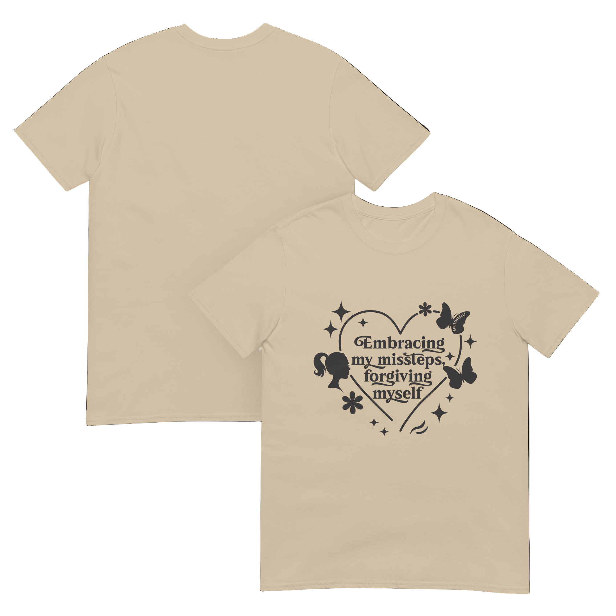Beige T-Shirt Self - Love For Women - SublimeElle Self - Love