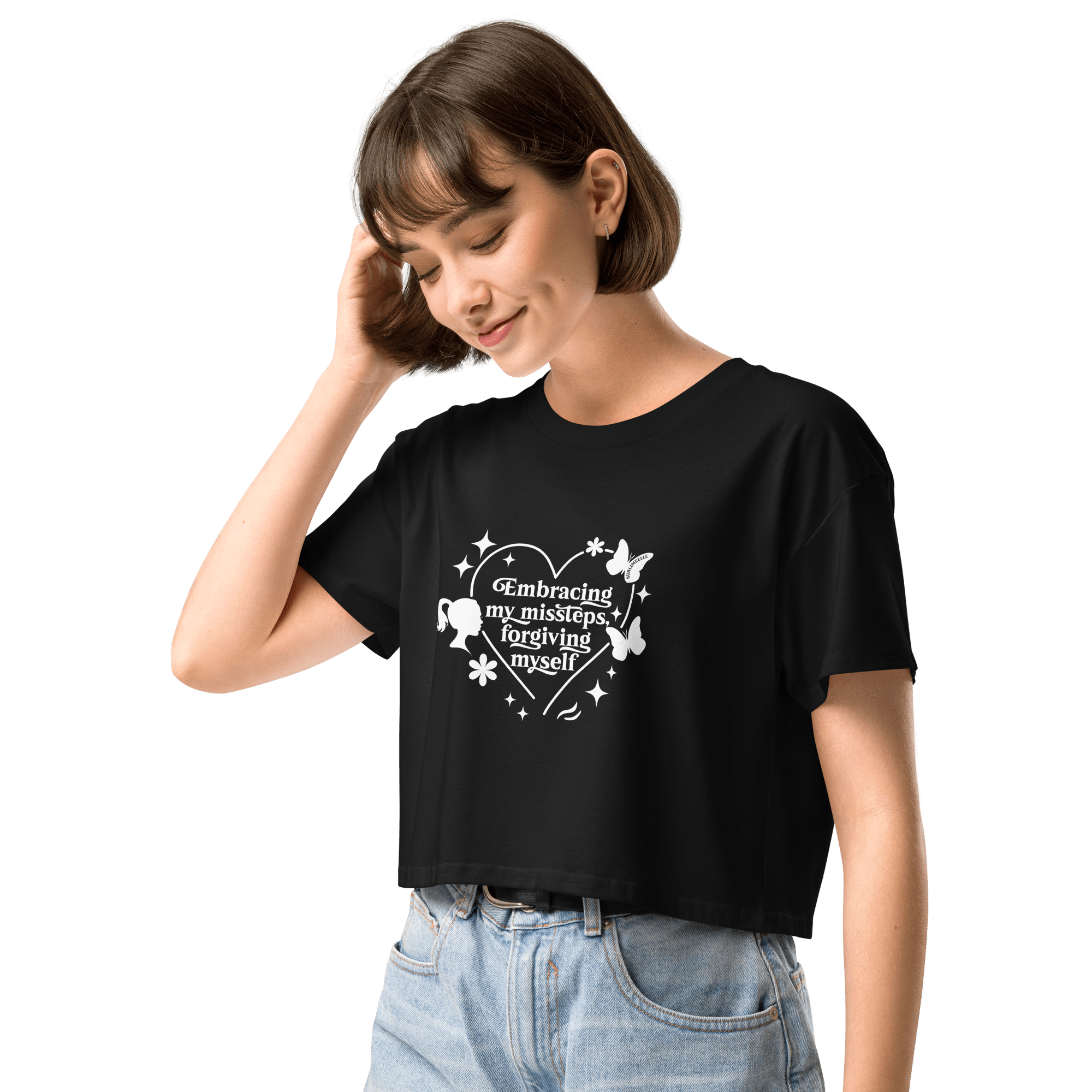 Black Crop Top| Self - Compassion - SublimeElle Self - Love
