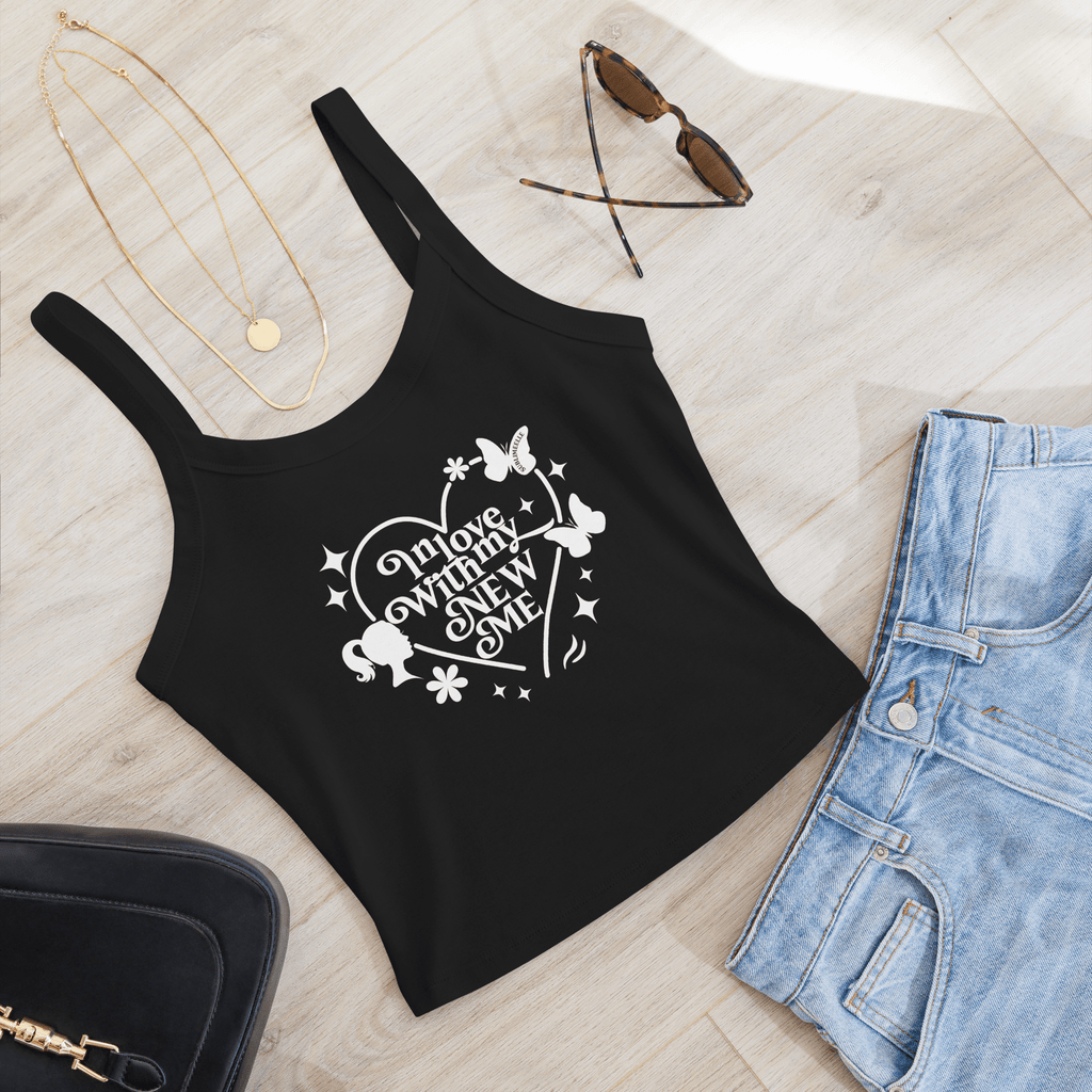 Black Tank Top Ribbed– Self Love & Empowerment Tee with positive quote - SublimeElle Self - Love