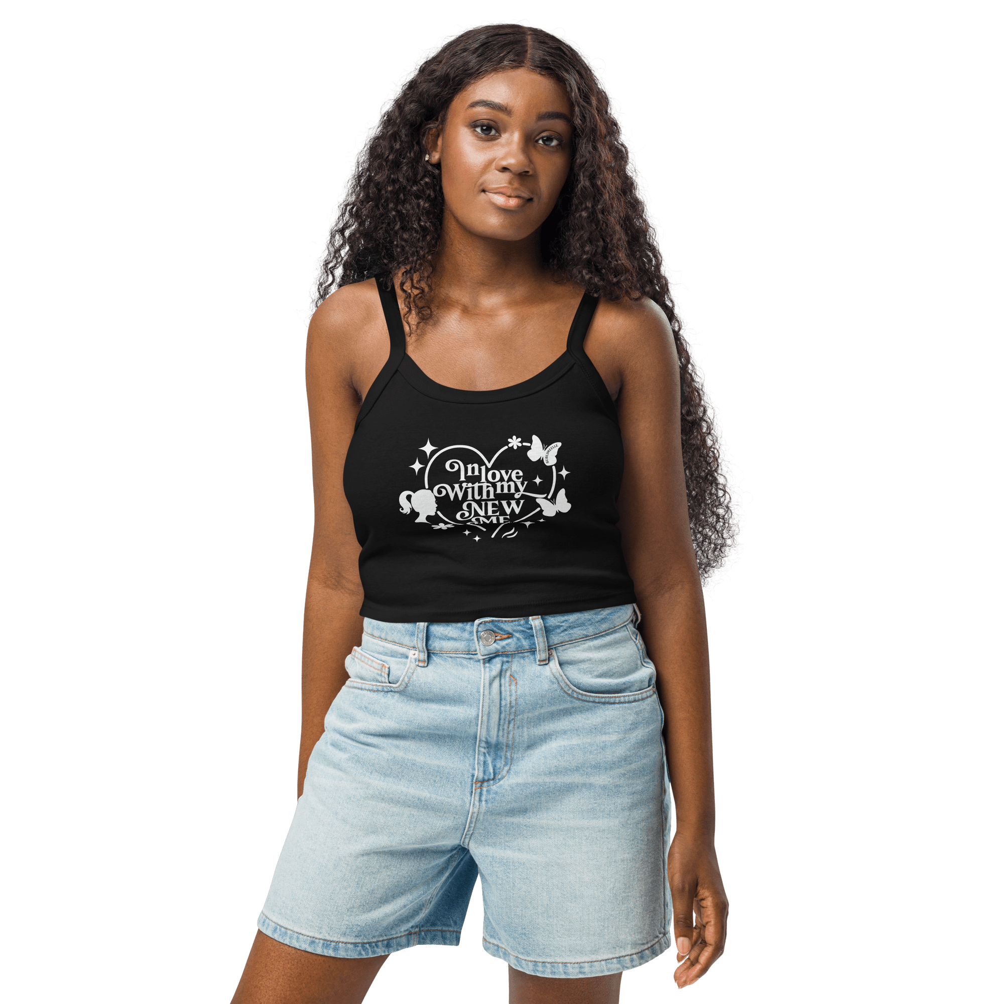 Black Tank Top Ribbed– Self Love & Empowerment Tee with positive quote - SublimeElle Self - Love
