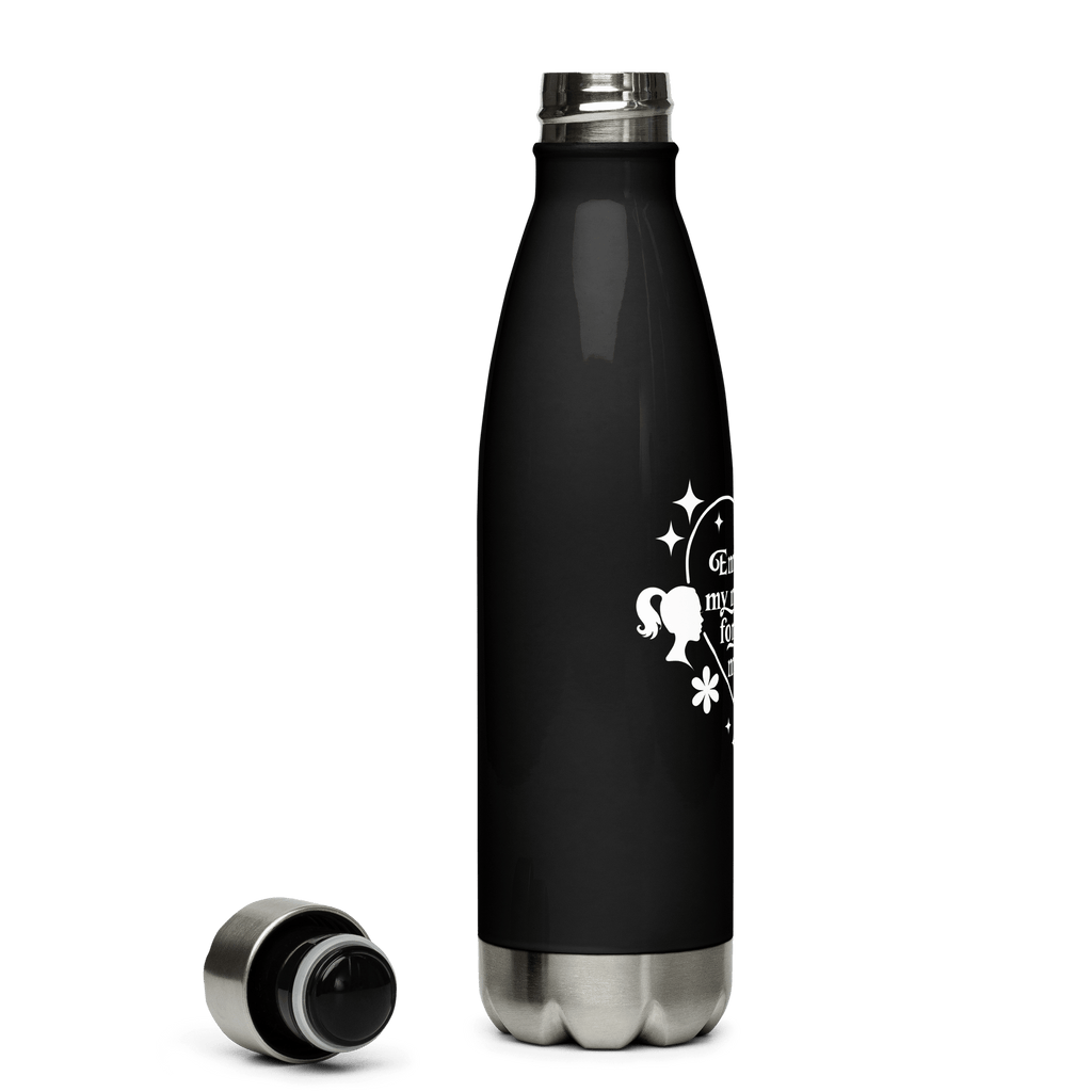 Black Water Bottle With Inspirational Quote/Stainless Steel - SublimeElle Self - Love