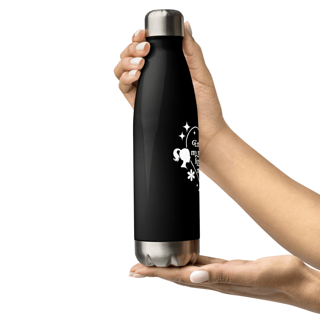 Black Water Bottle With Inspirational Quote/Stainless Steel - SublimeElle Self - Love