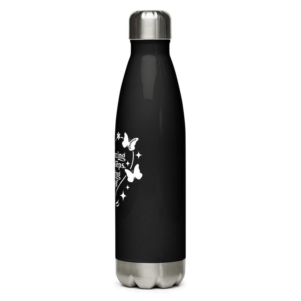 Black Water Bottle With Inspirational Quote/Stainless Steel - SublimeElle Self - Love