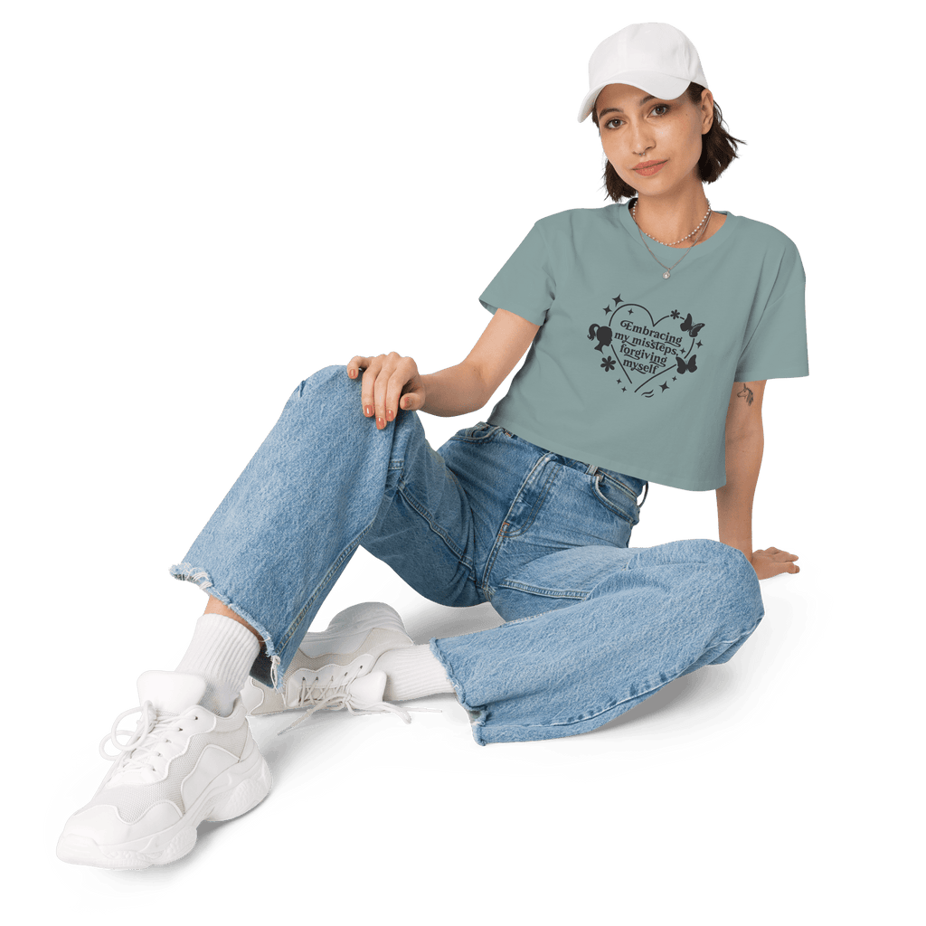 Blue Crop Top Self - Love – Self - Love & Forgiveness Quote - SublimeElle Self - Love