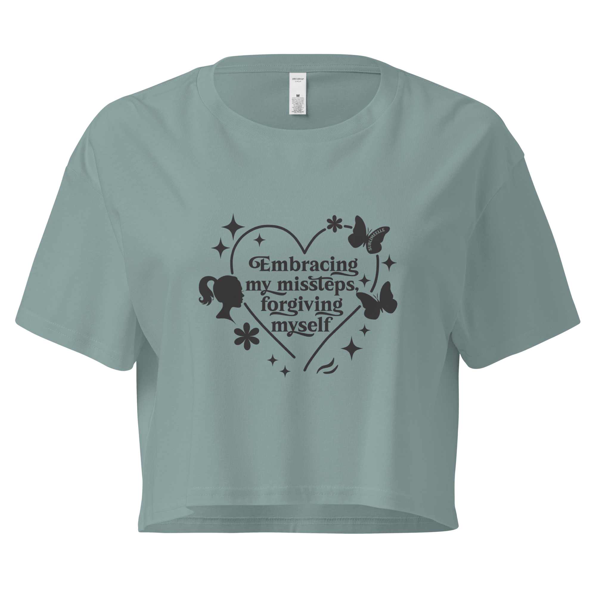 Blue Crop Top Self - Love – Self - Love & Forgiveness Quote - SublimeElle Self - Love