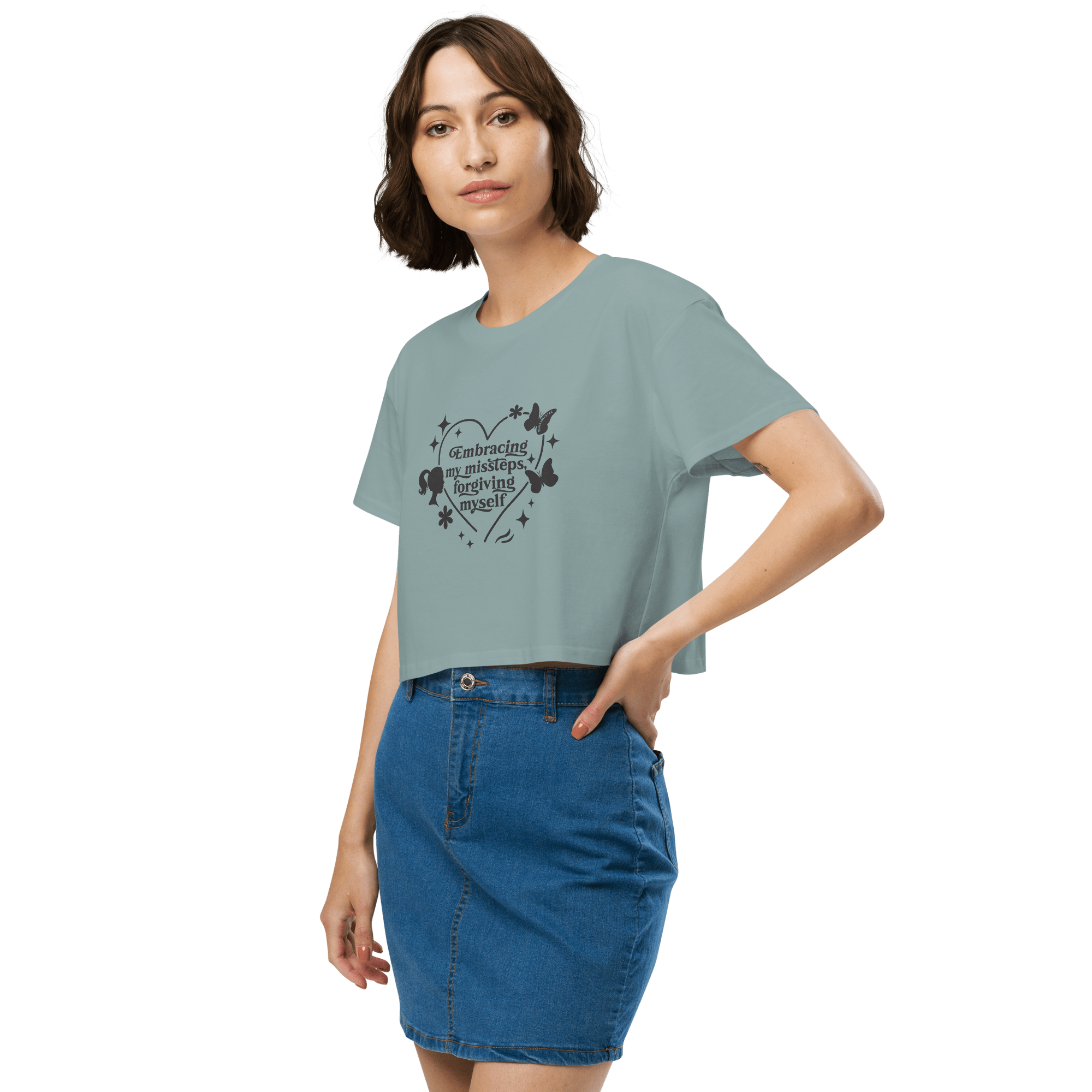 Blue Crop Top Self - Love – Self - Love & Forgiveness Quote - SublimeElle Self - Love