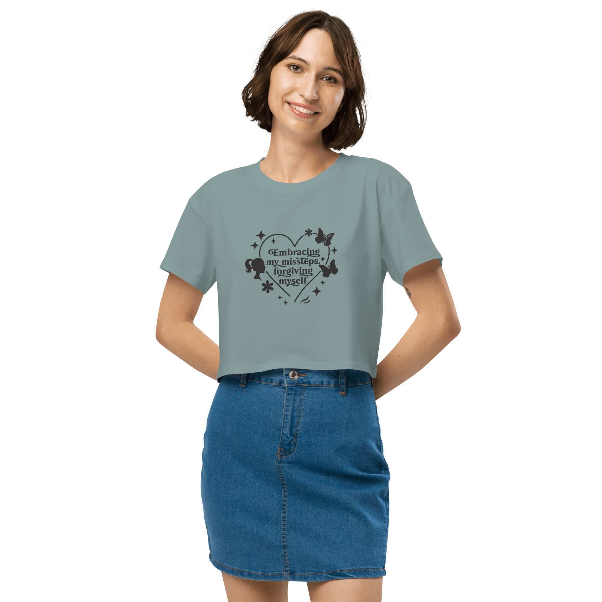 Blue Crop Top Self - Love – Self - Love & Forgiveness Quote - SublimeElle Self - Love