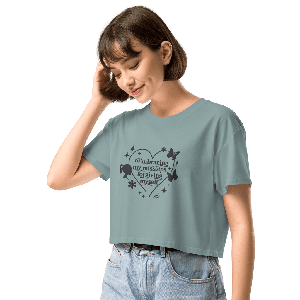 Blue Crop Top Self - Love – Self - Love & Forgiveness Quote - SublimeElle Self - Love