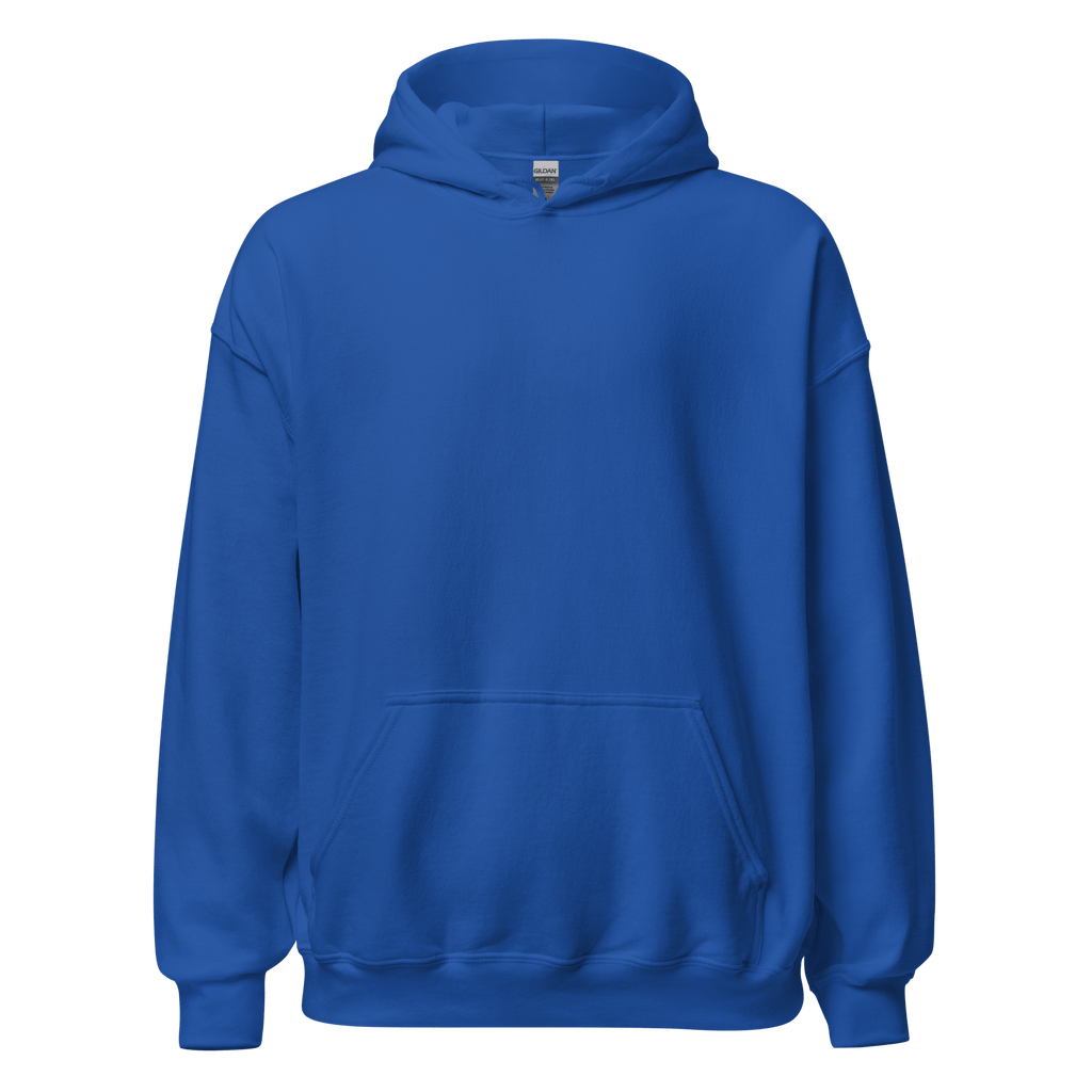 Front view of blue hoodie with a clean, plain front side- SublimeElle Self - Love