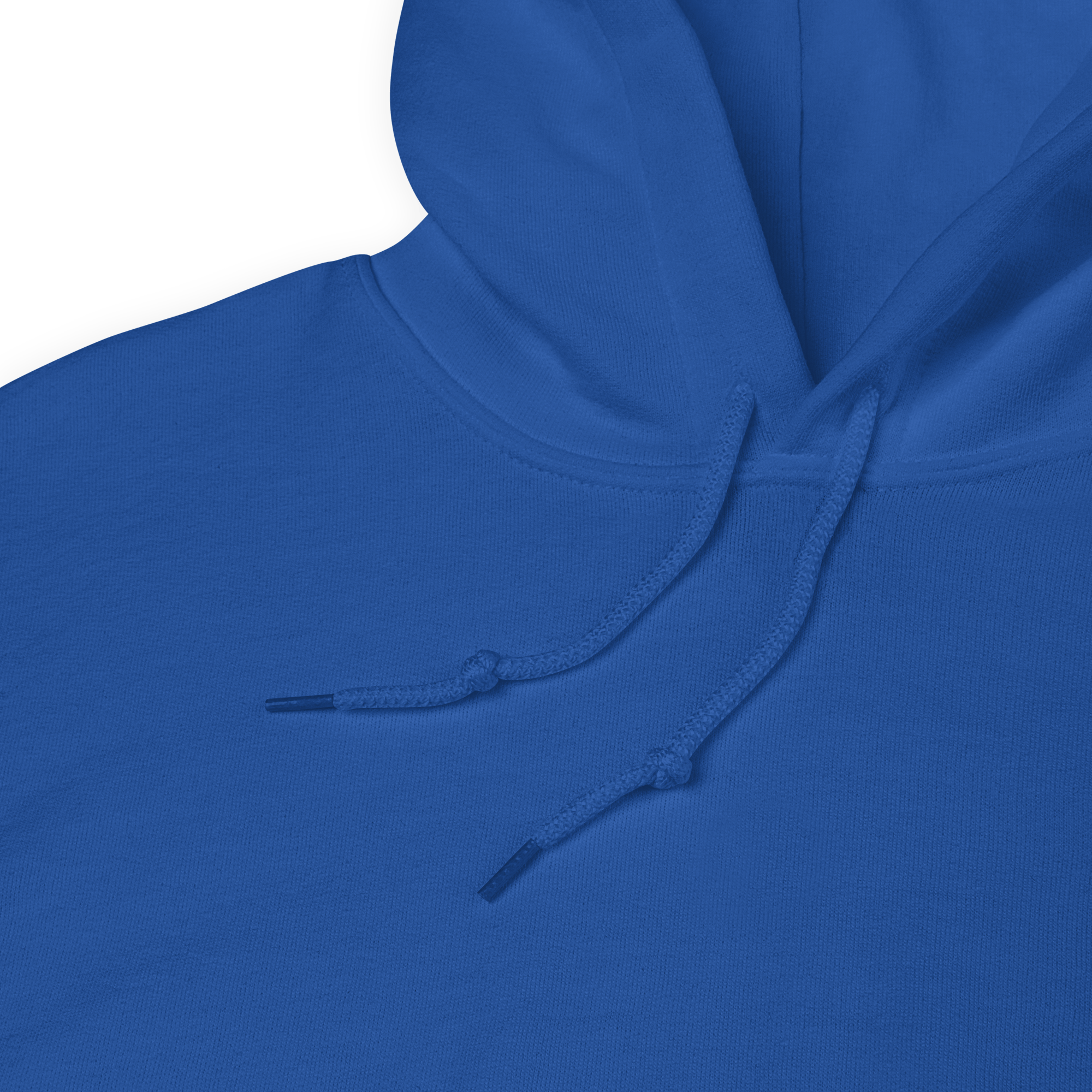 Close-up of hoodie drawstrings, light blue hoodie, self-love fashion details, high-quality stitching visible-SublimeElle Self-Love 