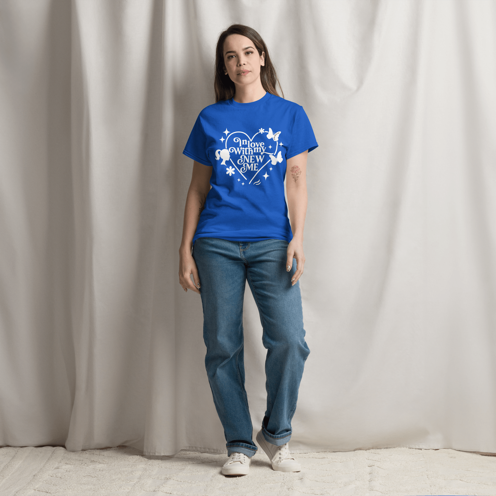 Blue T-Shirt Self - Love – Empowering Women’s Tee for Self Growth & Confidence - SublimeElle Self - Love