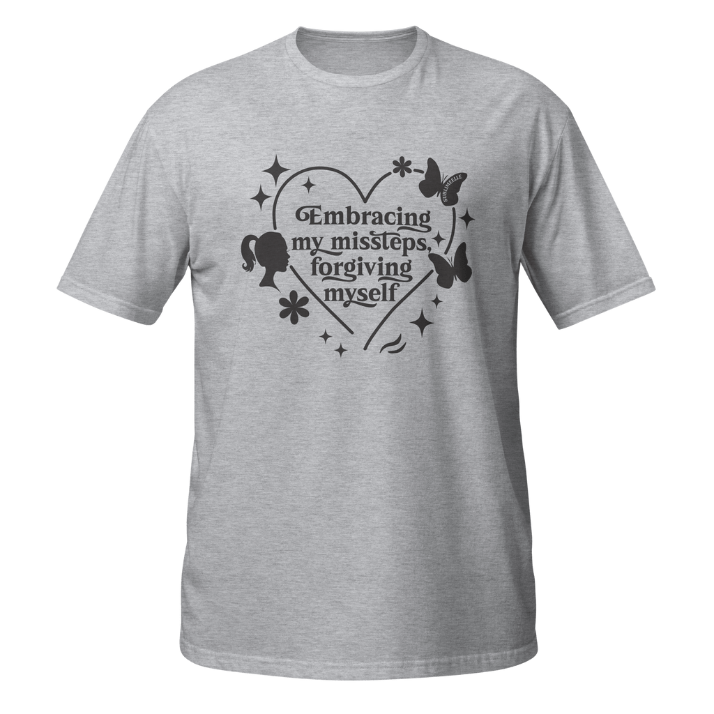 Grey T-Shirt Short Sleeve Self - Love/ Healing Journey - SublimeElle Self - Love