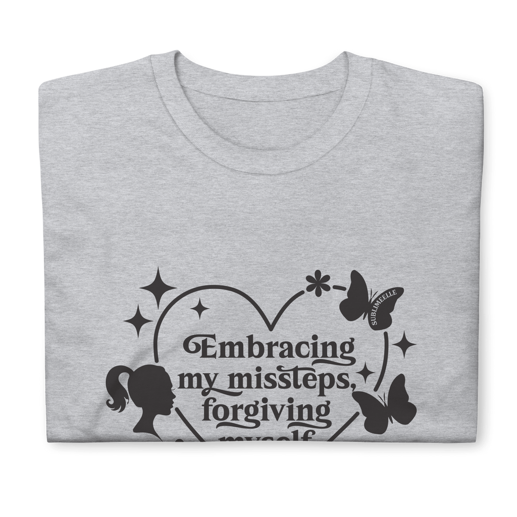 Grey T-Shirt Short Sleeve Self - Love/ Healing Journey - SublimeElle Self - Love