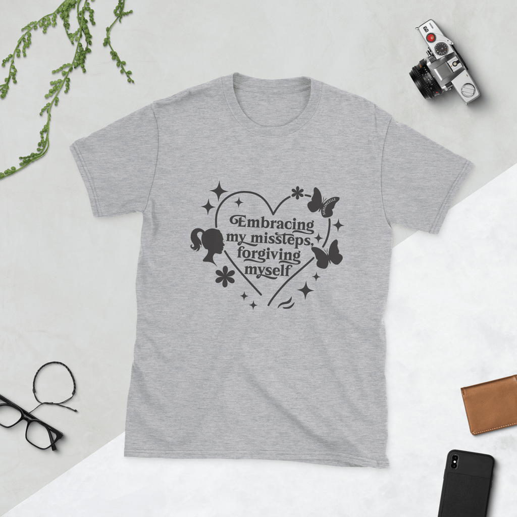 Grey T-Shirt Short Sleeve Self - Love/ Healing Journey - SublimeElle Self - Love