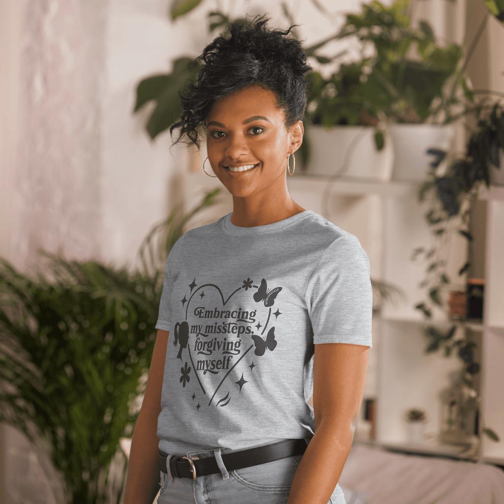 Grey T-Shirt Short Sleeve Self - Love/ Healing Journey - SublimeElle Self - Love