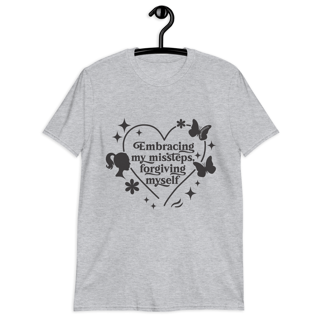Grey T-Shirt Short Sleeve Self - Love/ Healing Journey - SublimeElle Self - Love