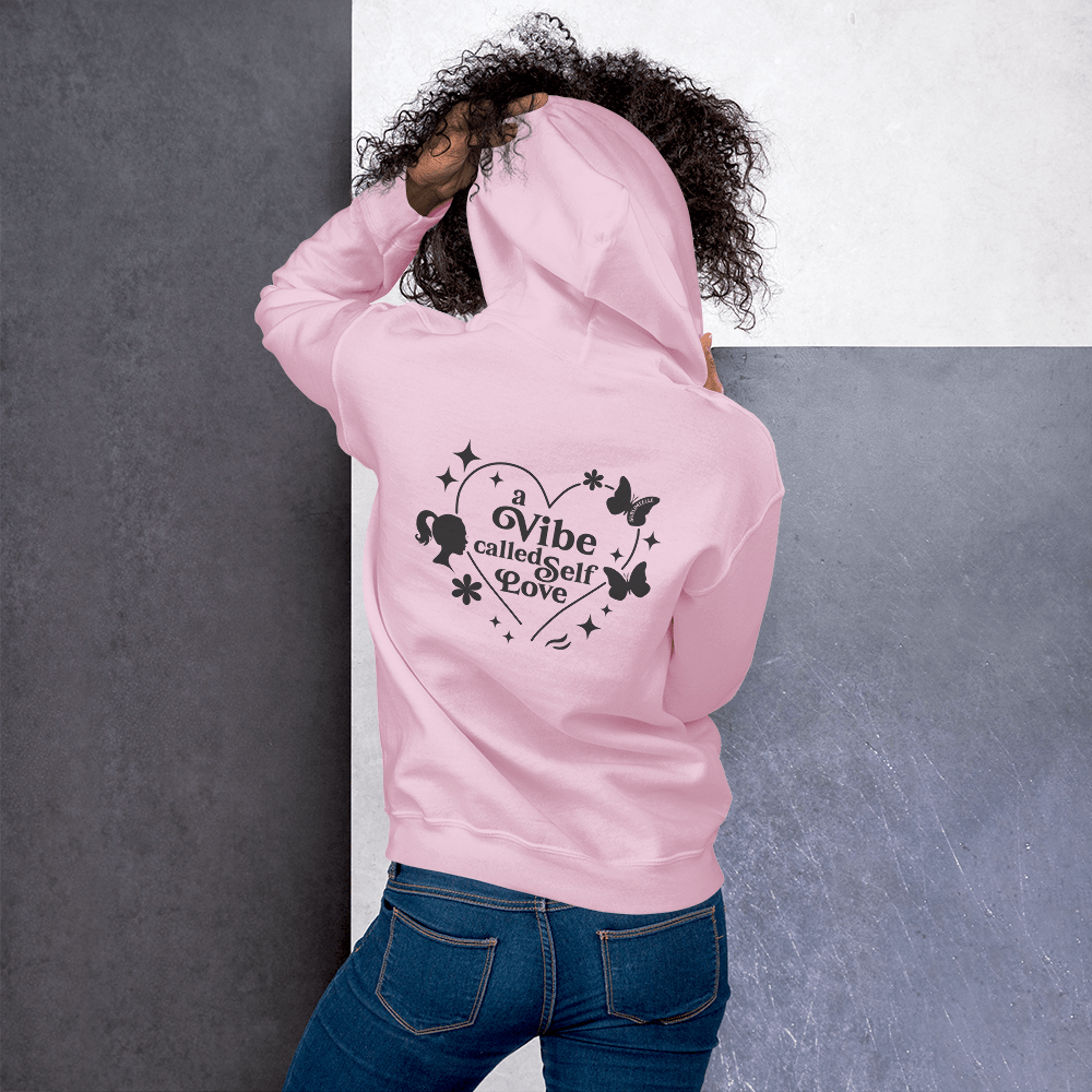 Light Pink Hoodie With Self - love Design — Motivational Pink Hoodie for Women - SublimeElle Self - Love