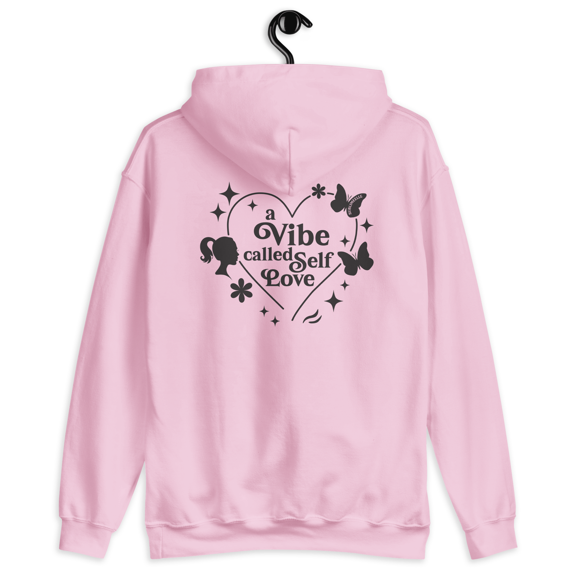 Light Pink Hoodie With Self - love Design — Motivational Pink Hoodie for Women - SublimeElle Self - Love