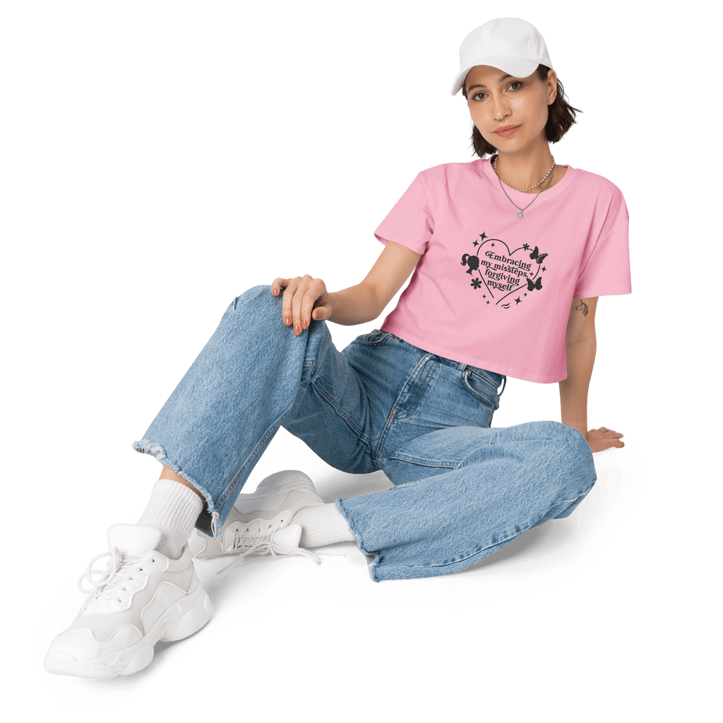 Pink Crop Top | Embracing Imperfection & Growth - Bubble Gum Pink - SublimeElle Self - Love