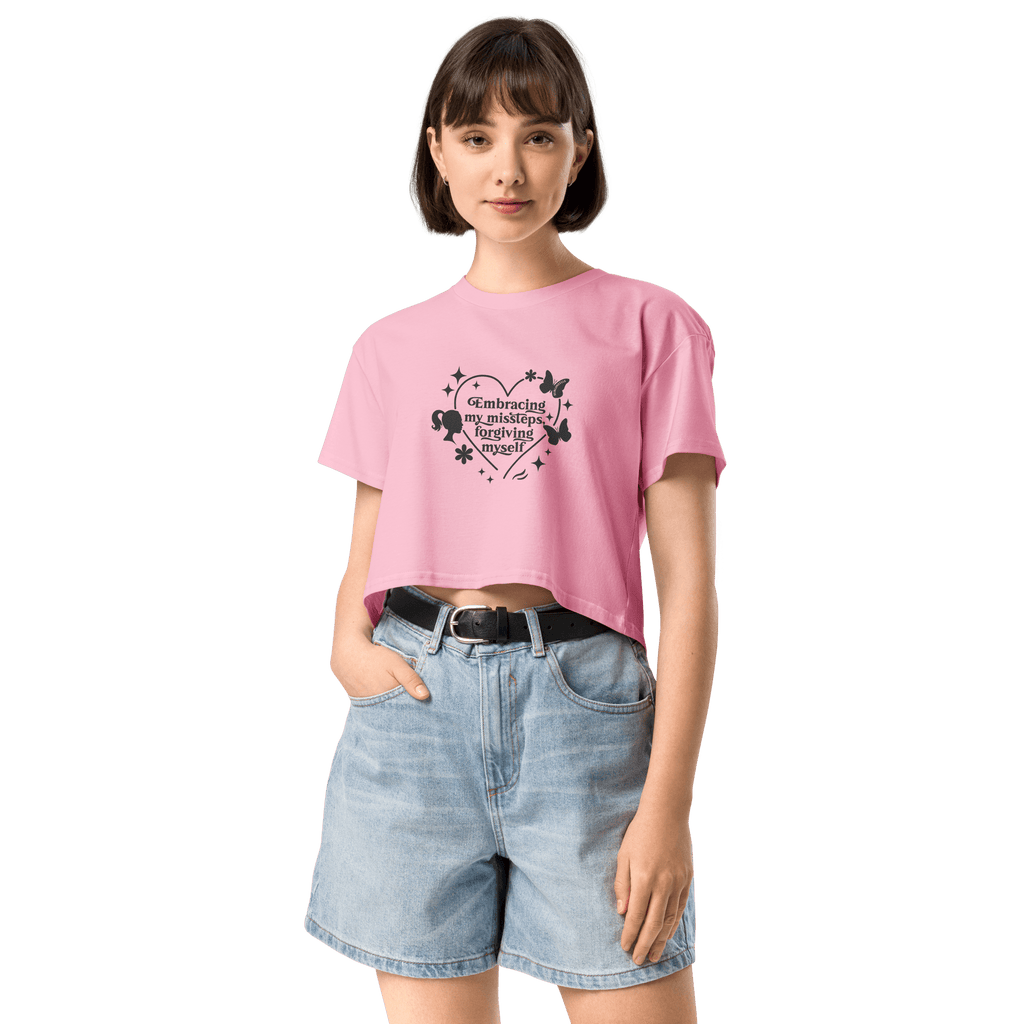 Pink Crop Top | Embracing Imperfection & Growth - Bubble Gum Pink - SublimeElle Self - Love