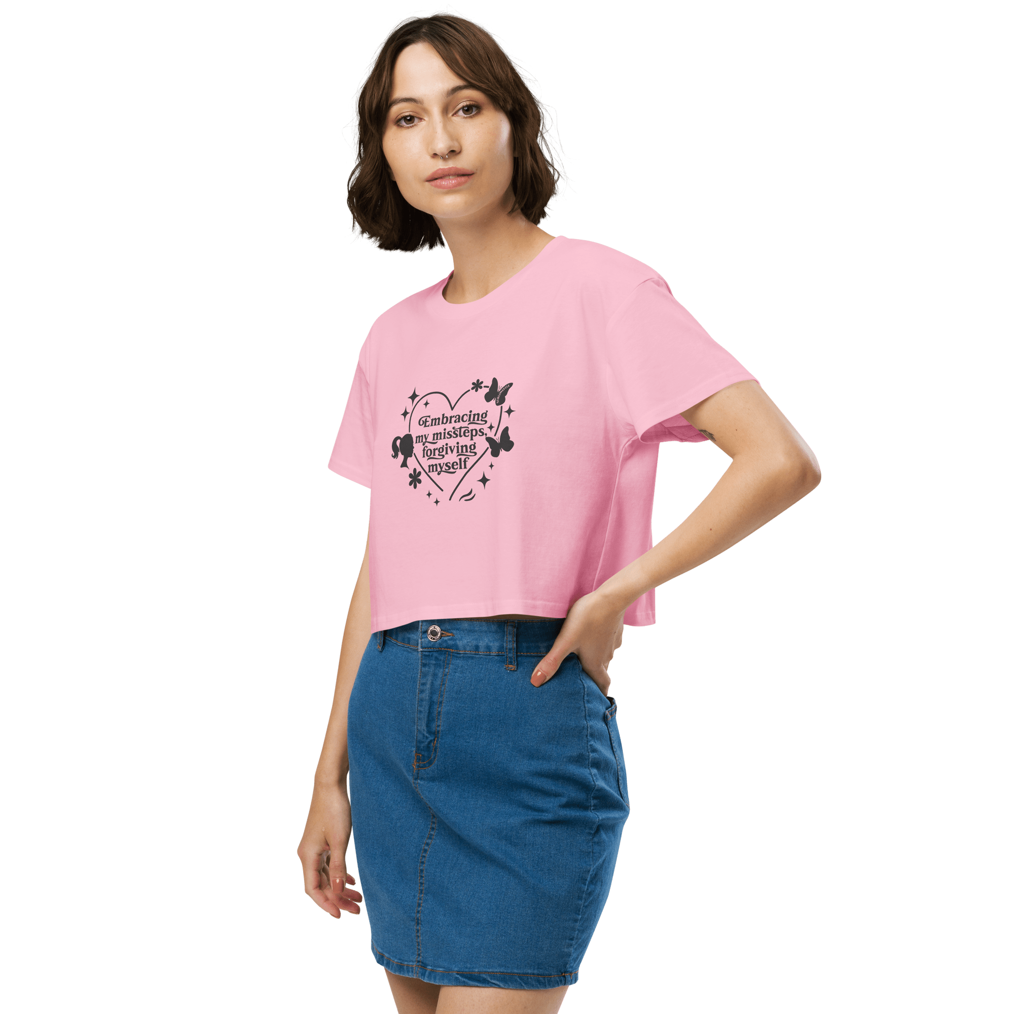 Pink Crop Top | Embracing Imperfection & Growth - Bubble Gum Pink - SublimeElle Self - Love