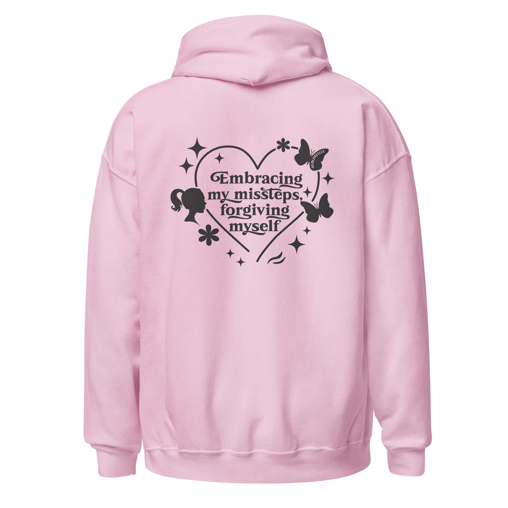 Pink Hoodie With Motivational Message/ Light Pink Hoodie for Women - SublimeElle Self - Love