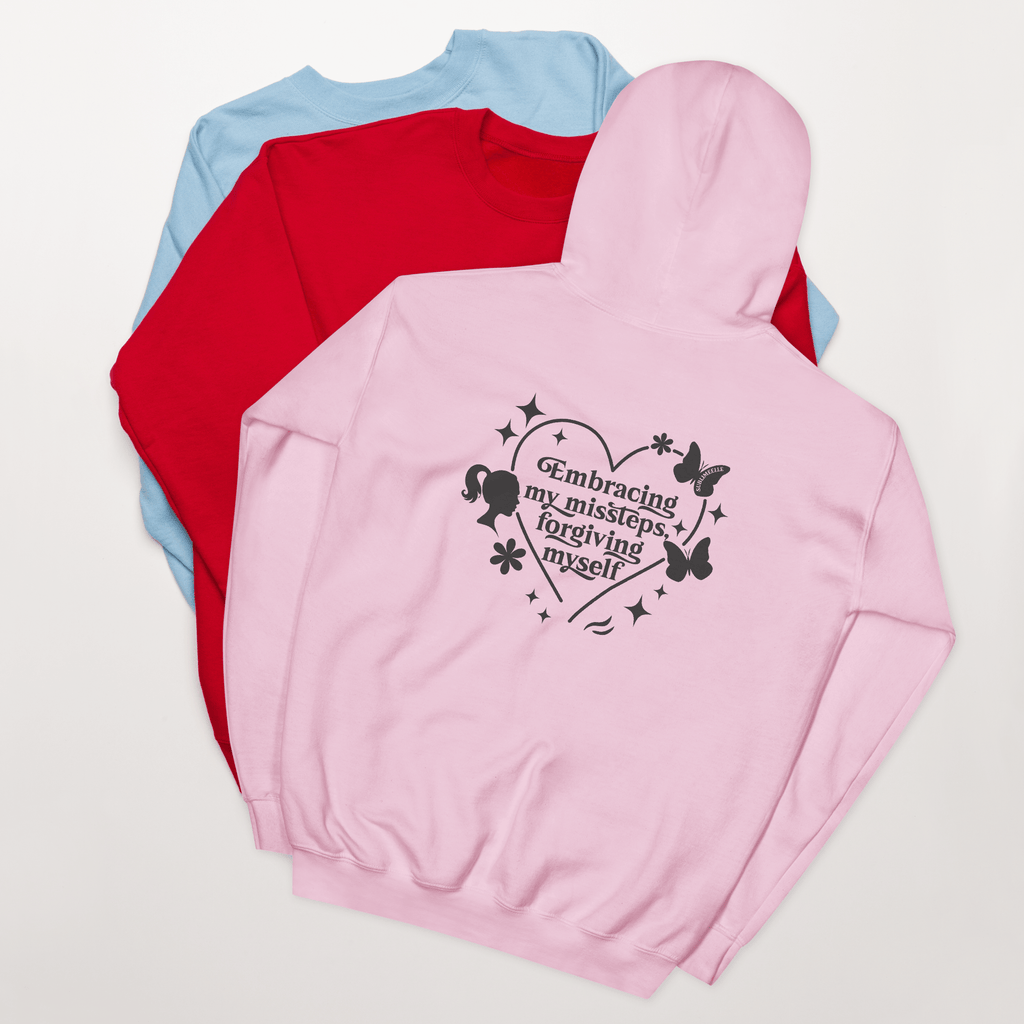 Pink Hoodie With Motivational Message/ Light Pink Hoodie for Women - SublimeElle Self - Love