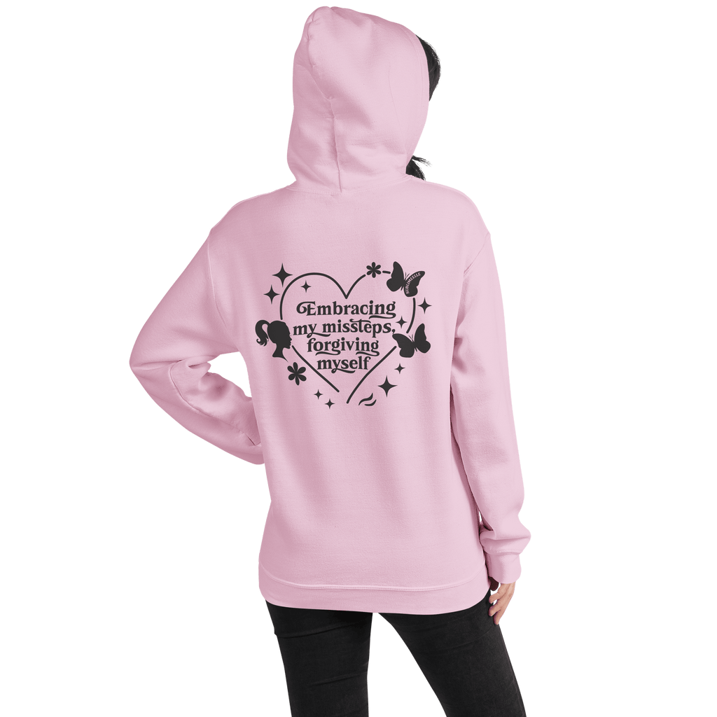 Pink Hoodie With Motivational Message/ Light Pink Hoodie for Women - SublimeElle Self - Love