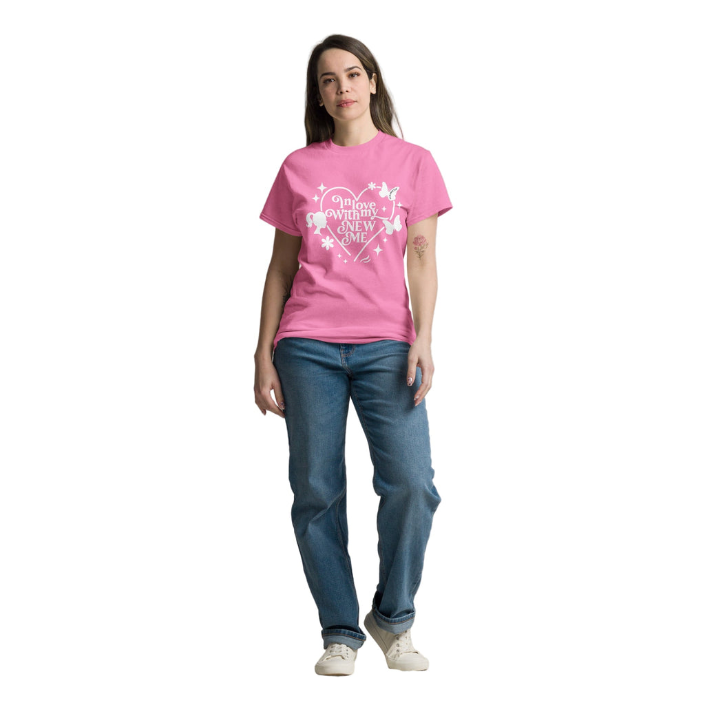 Pink T-Shirt – In Love With My New Me Design - SublimeElle Self - Love