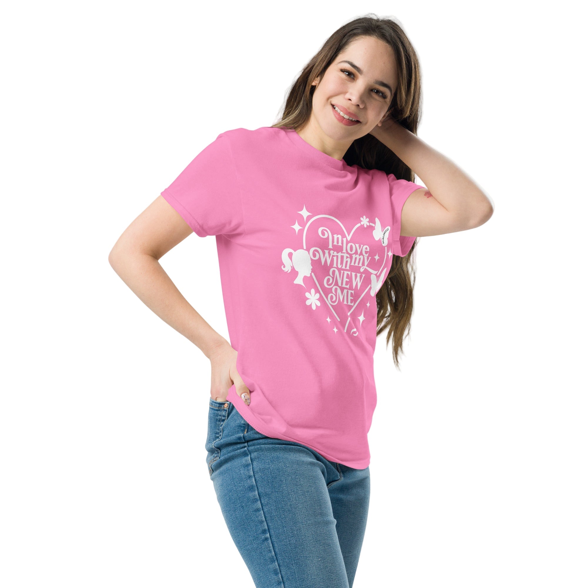 Pink T-Shirt – In Love With My New Me Design - SublimeElle Self - Love