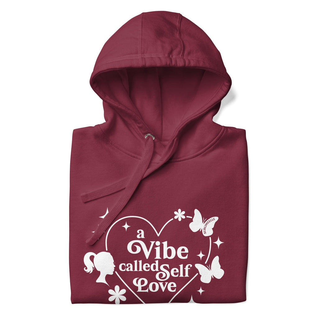 Red Hoodie | A Vibe Called Self - Love | Cosy Empowerment Women's Hoodie - SublimeElle Self - Love