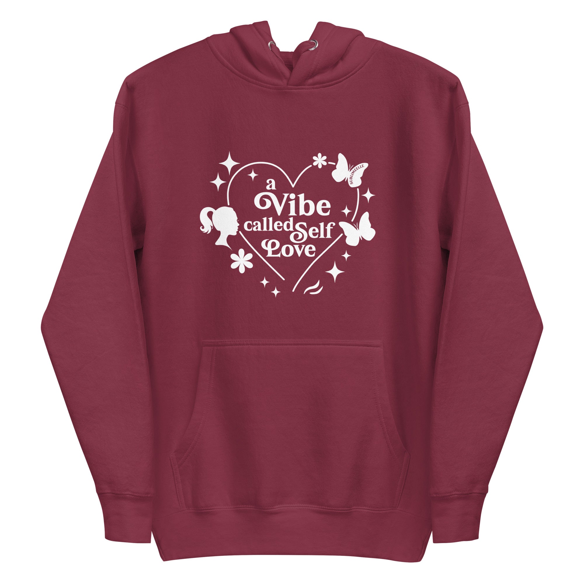 Red Hoodie | A Vibe Called Self - Love | Cosy Empowerment Women's Hoodie - SublimeElle Self - Love