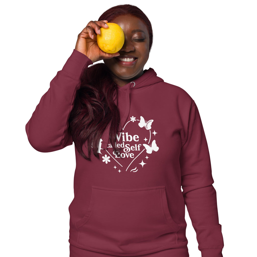 Red Hoodie | A Vibe Called Self - Love | Cosy Empowerment Women's Hoodie - SublimeElle Self - Love