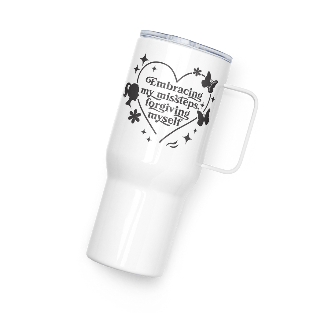 Self - Love Travel Mug With a Handle - Stainless Steel Travel Mug With for Women - SublimeElle Self - Love