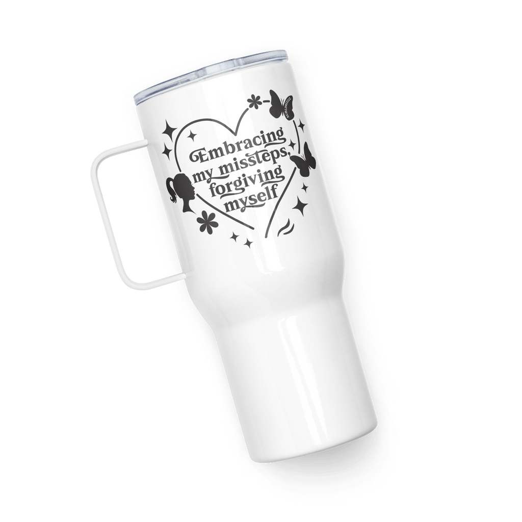 Self - Love Travel Mug With a Handle - Stainless Steel Travel Mug With for Women - SublimeElle Self - Love