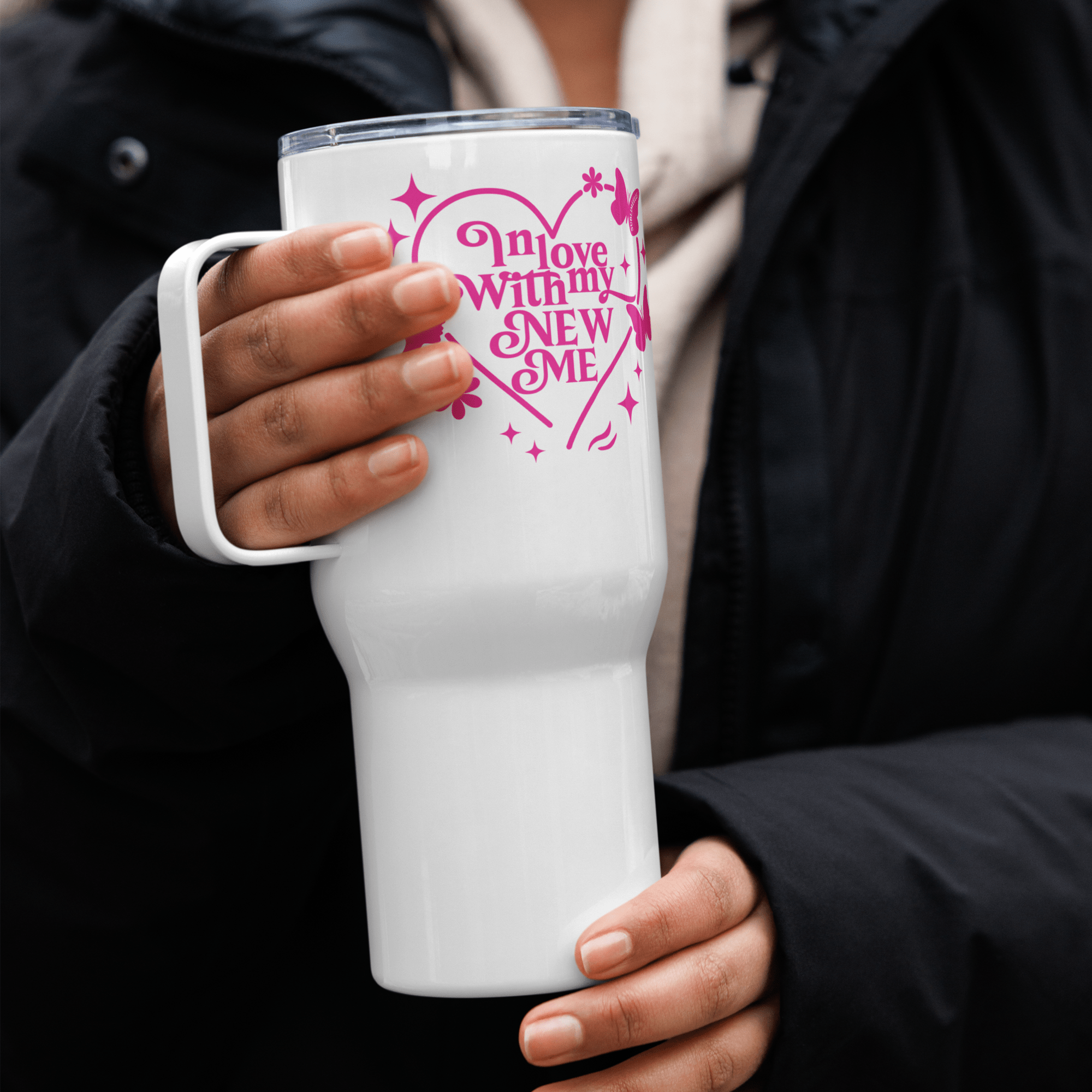 Self - Love Travel Mug With Handle - Insulated Mug The Self - love Cup - SublimeElle Self - Love