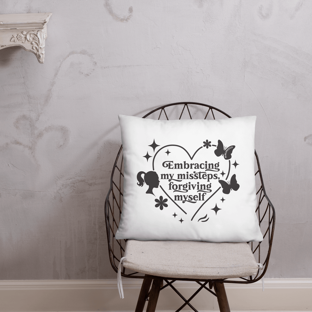 Throw Pillow, 22x22 inches – Mindfulness/Forgive Yourself Design - SublimeElle Self - Love