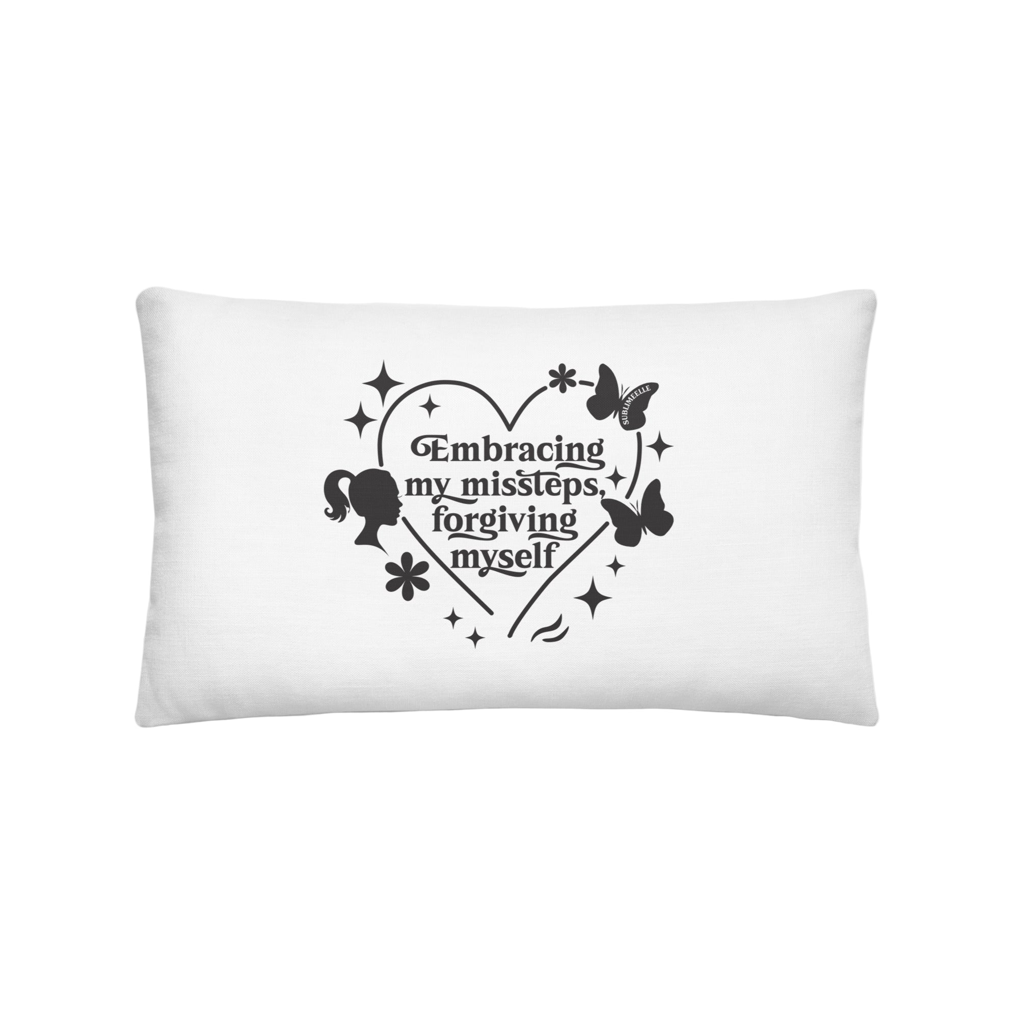 White & Black Throw Pillow – Inspirational Home Décor Cushion Premium with design - SublimeElle Self - Love