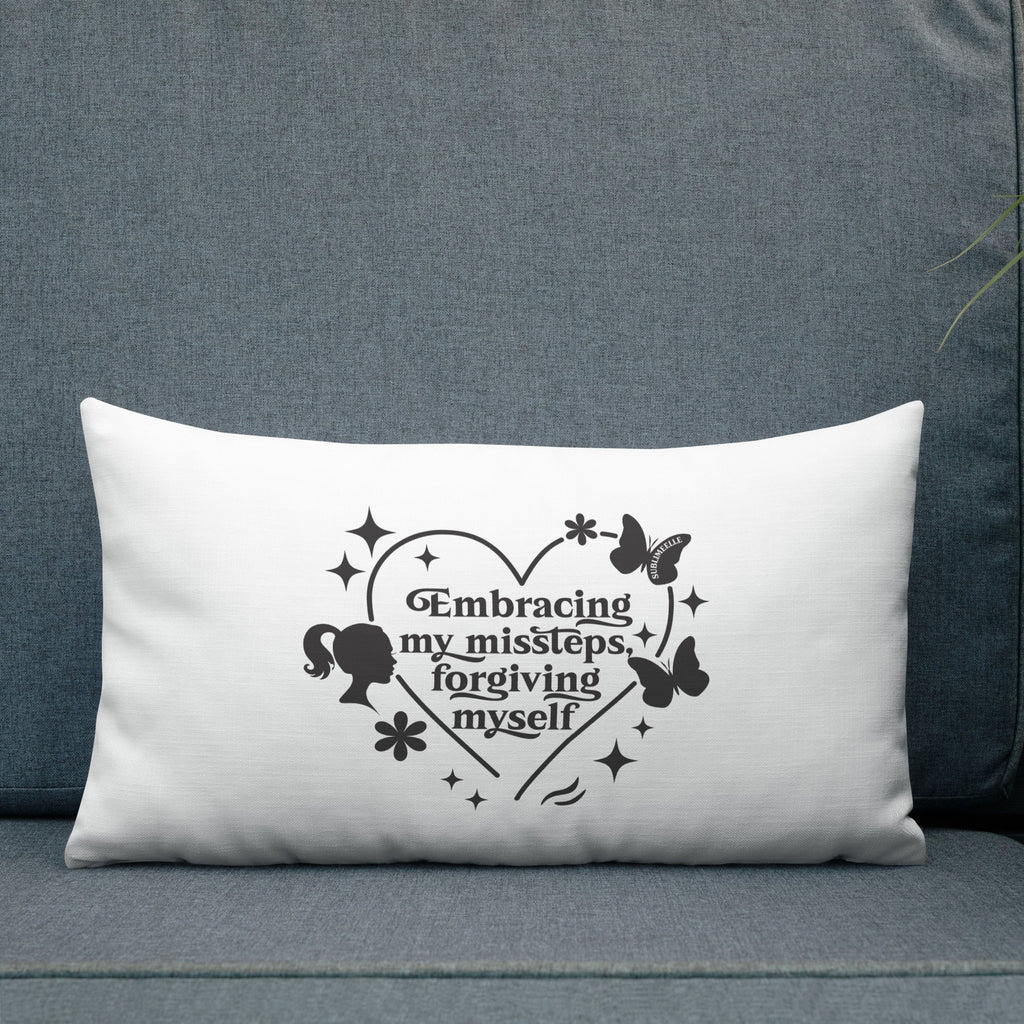 White & Black Throw Pillow – Inspirational Home Décor Cushion Premium with design - SublimeElle Self - Love