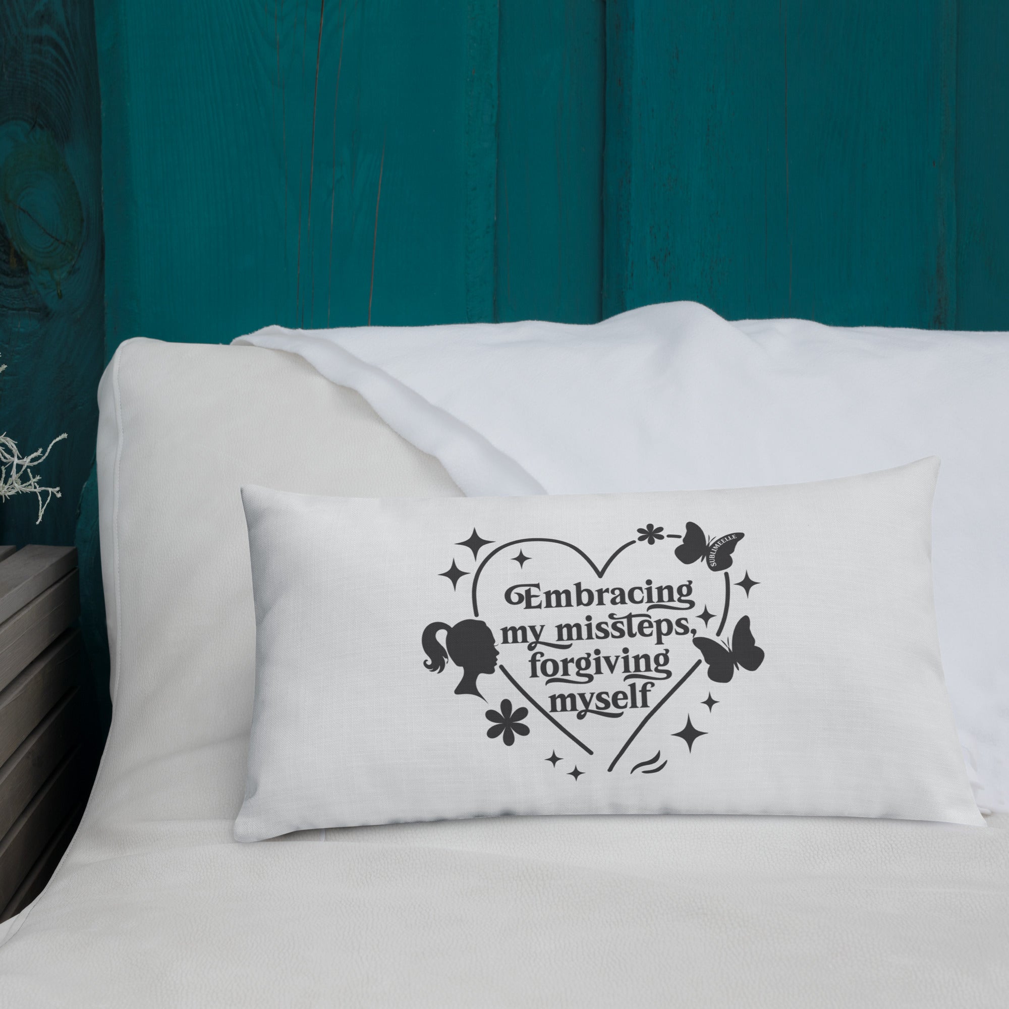 White & Black Throw Pillow – Inspirational Home Décor Cushion Premium with design - SublimeElle Self - Love