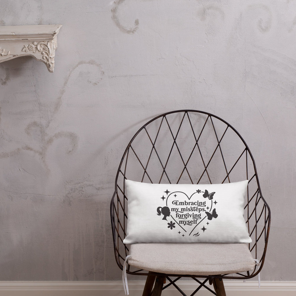 White & Black Throw Pillow – Inspirational Home Décor Cushion Premium with design - SublimeElle Self - Love