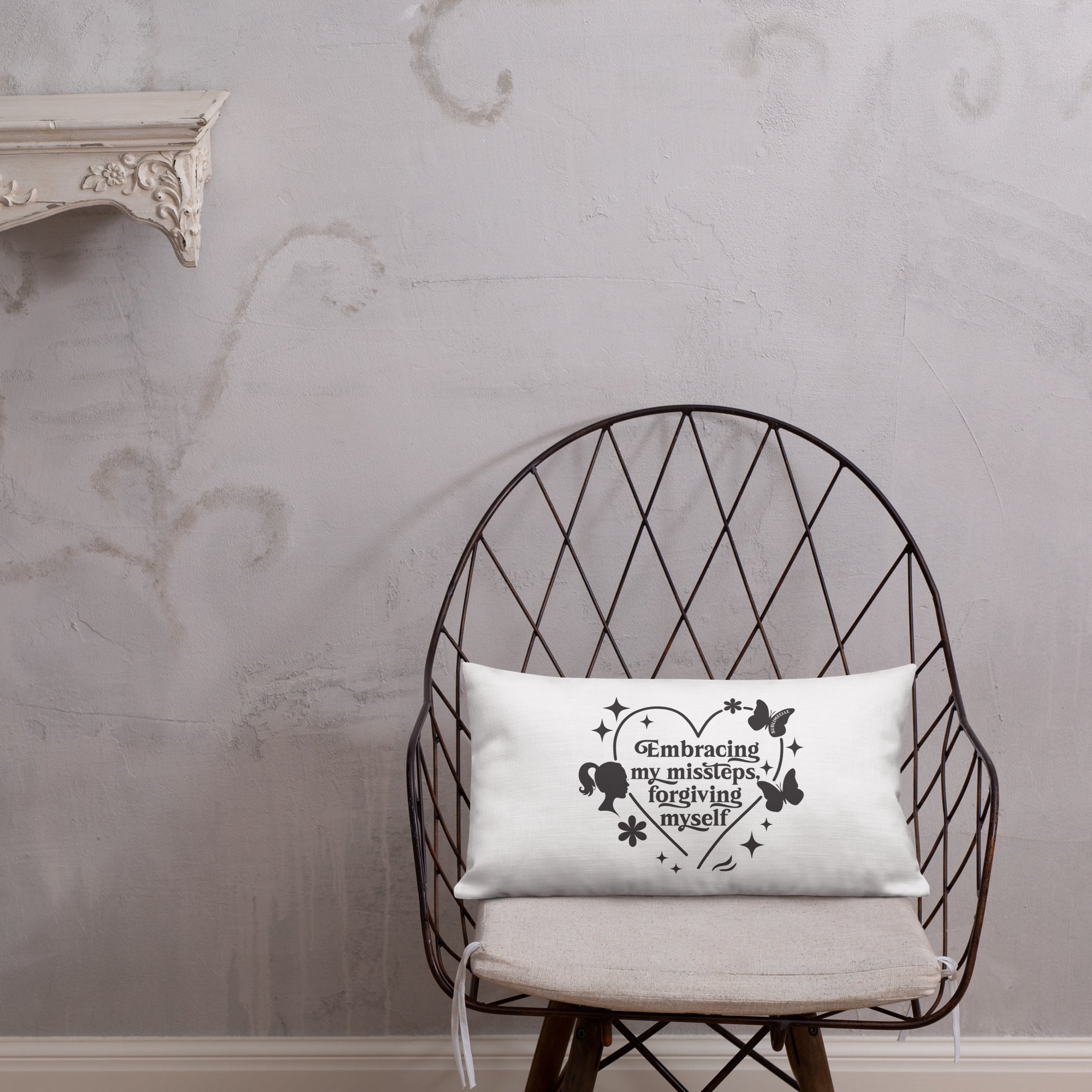 White & Black Throw Pillow – Inspirational Home Décor Cushion Premium with design - SublimeElle Self - Love