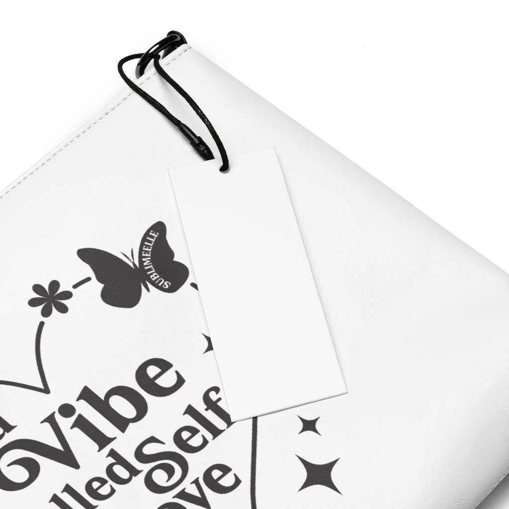 White Crossbody Bag for Women – Faux Leather Bag With Self - Love Quote - SublimeElle Self - Love