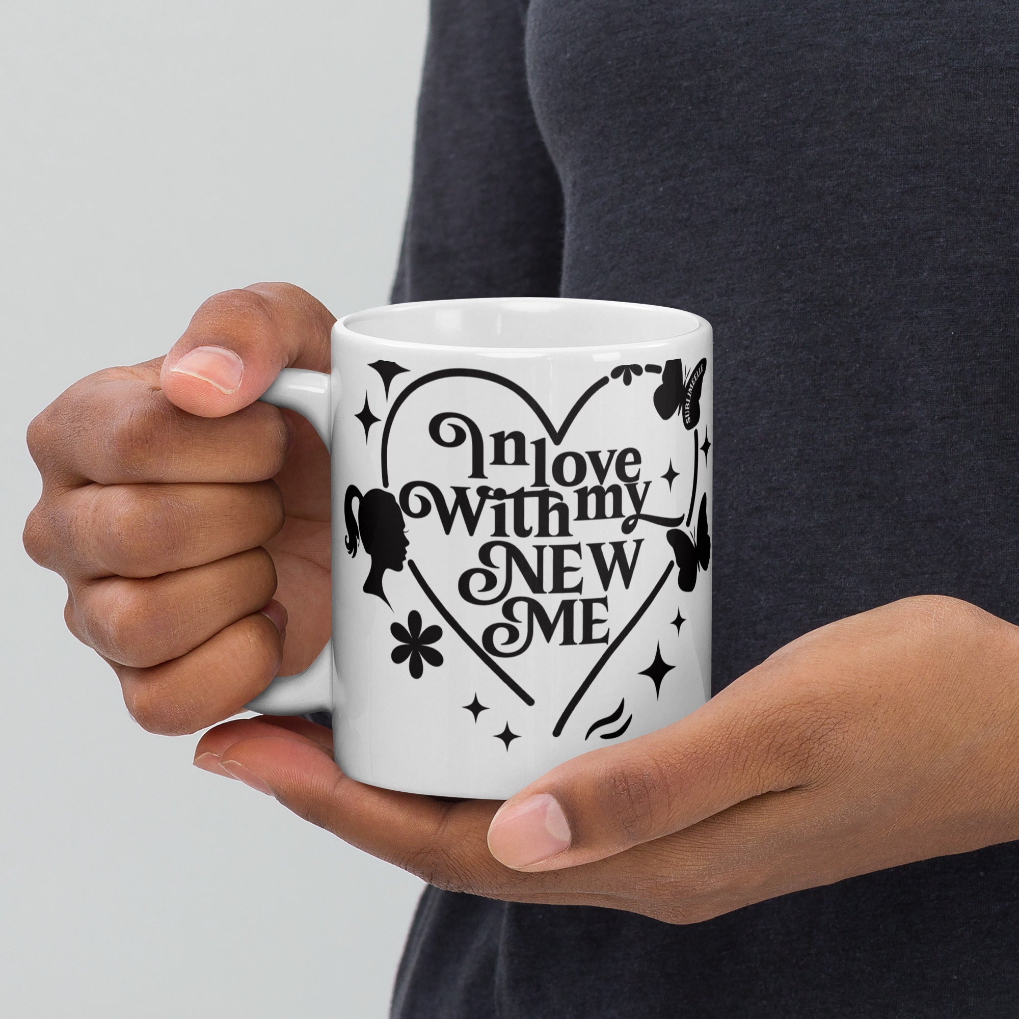White Mug With Self - love Design - SublimeElle Self - Love