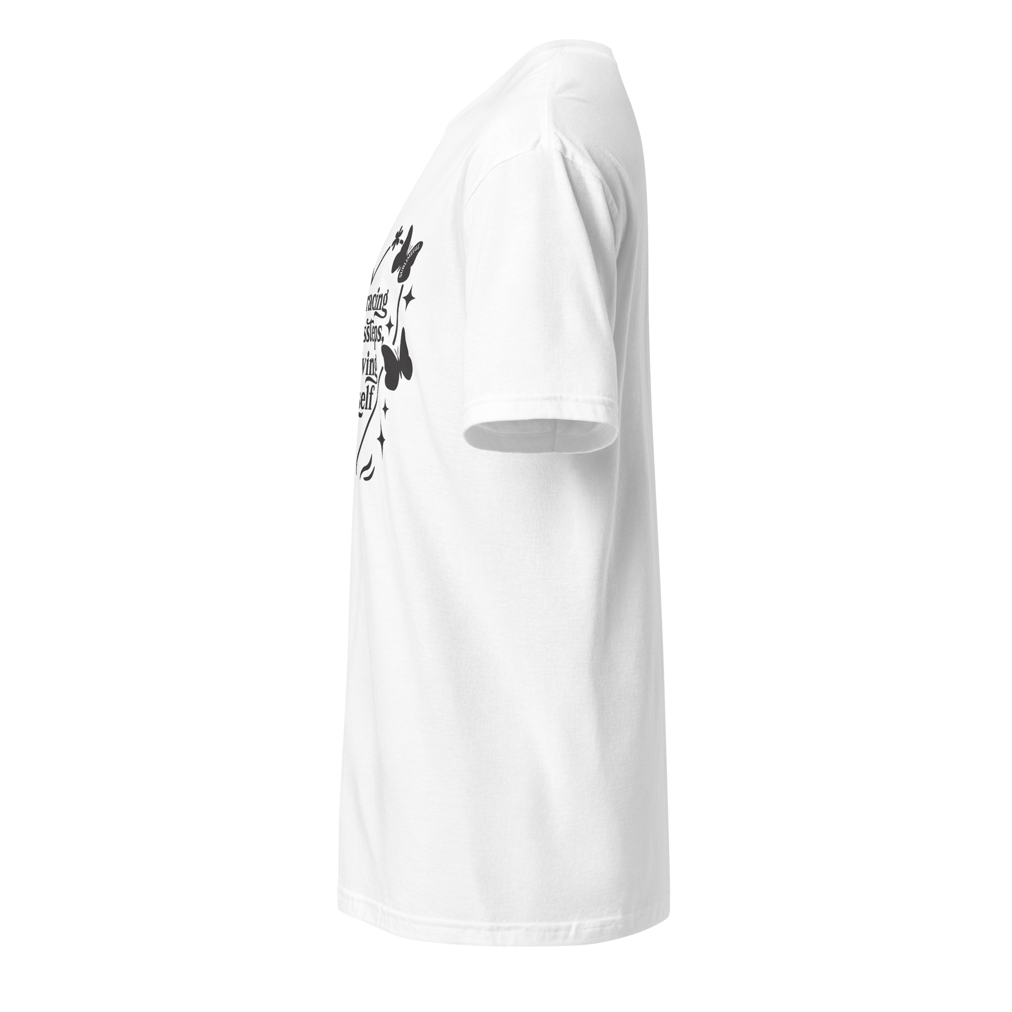 White T-Shirt With Motivational Quote Short Sleeve - SublimeElle Self - Love