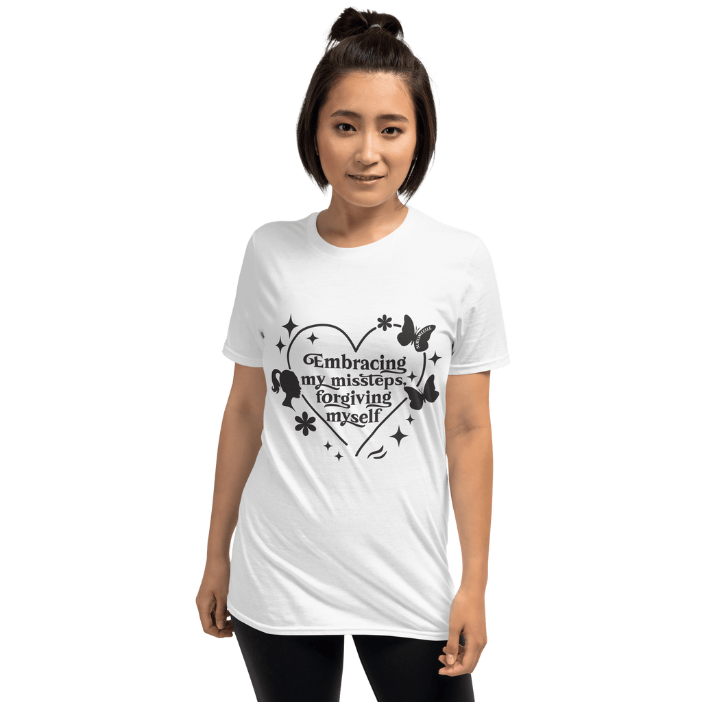 White T-Shirt With Motivational Quote Short Sleeve - SublimeElle Self - Love