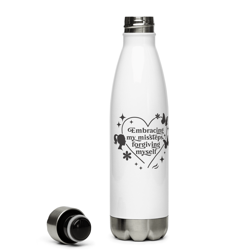 White Water Bottle With Mindfulness Quote/Stainless Steel - SublimeElle Self - Love