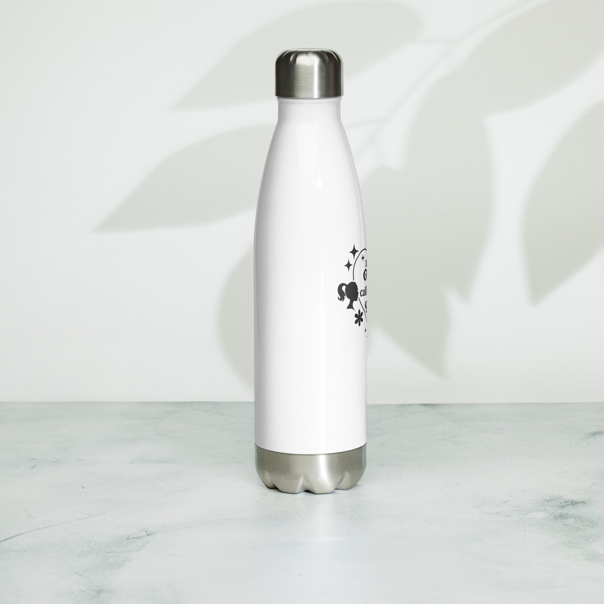 White Stainless Steel Water Bottle With Motivational Quote | Insulated - SublimeElle Self-LoveDRINKWARE
